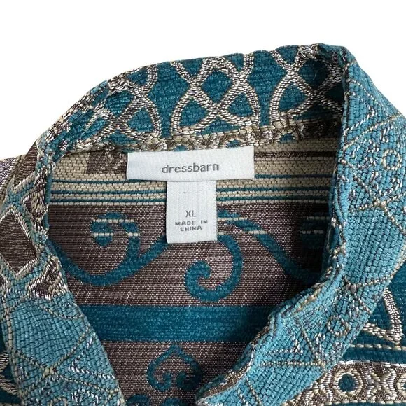 DRESSBARN JACKET TAPESTRY COLORFUL ABSTRACT FULL ZIP SIZE XL ART TO WEAR - Picture 5 of 11
